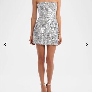 Silver Sequin Mini Dress